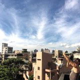 台北で日食の空